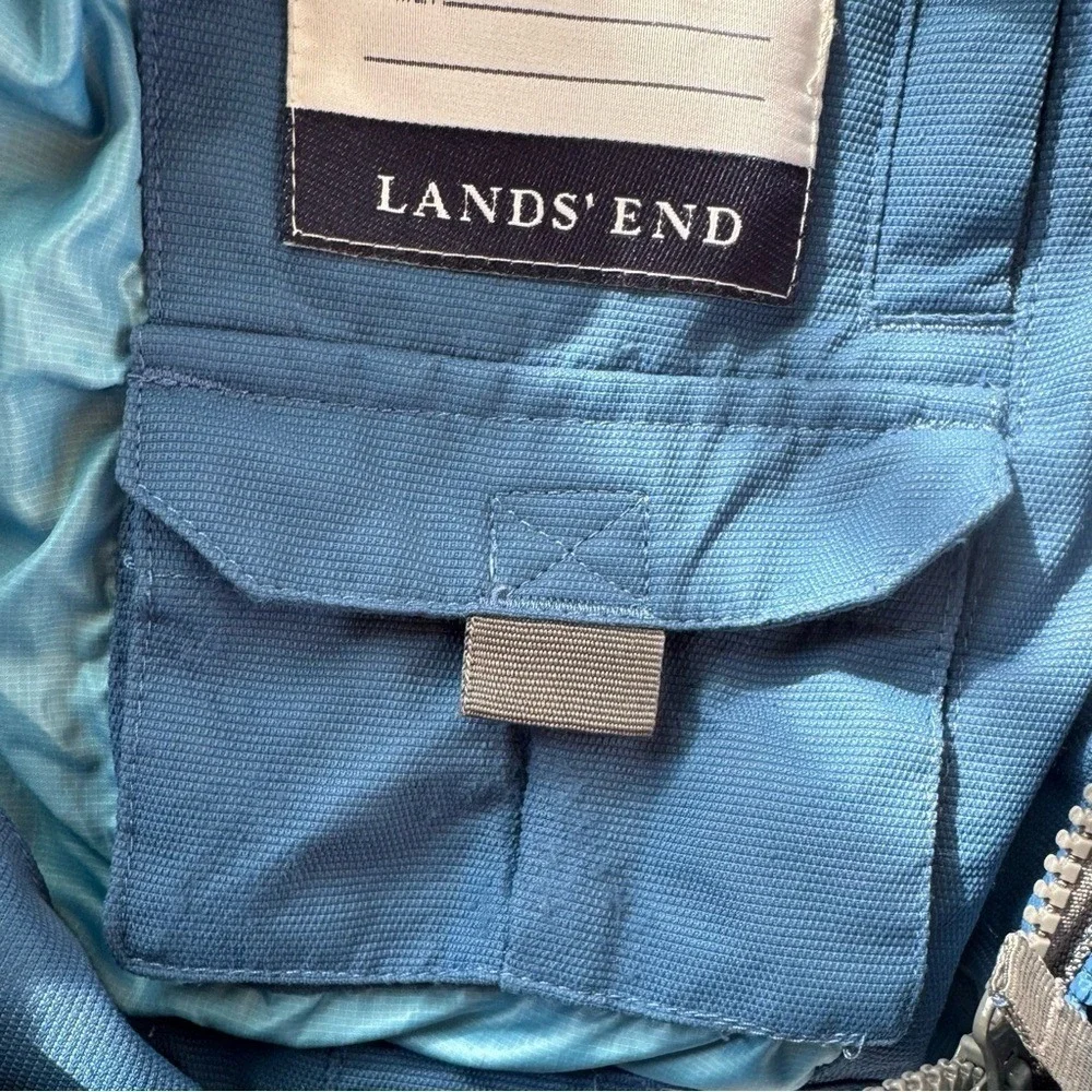 Lands' End Coat Kids' Hooded Blue Medium 5/6 Snowboard Ski Play Snow Boys Girls